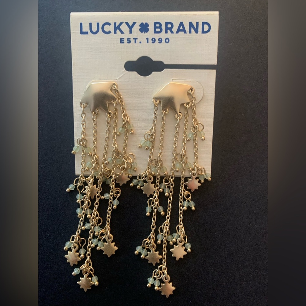 New Lucky Brand Gold Starburst Earrings